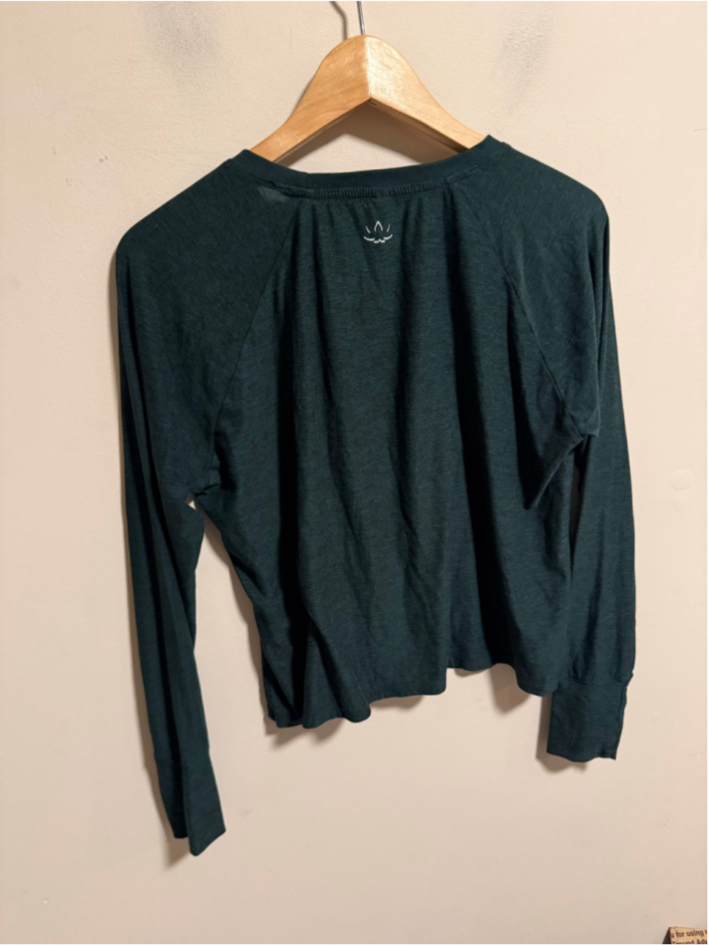 Beyond Yoga Featherweight SpaceDye Daydreamer Long Sleeve Top Green- Size Small